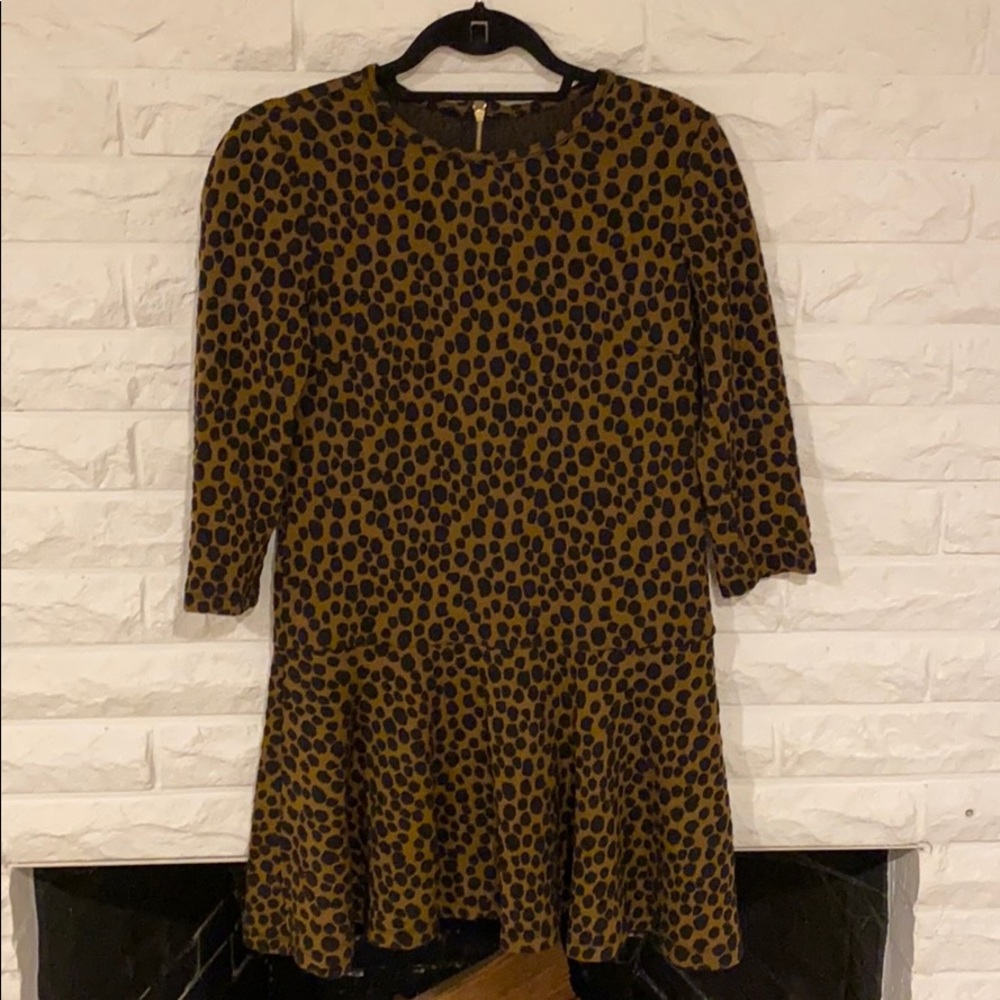 Cheetah print babydoll mini dress / tunic top